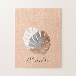 Modern illustration av minimalistiska tropiska lö pussel