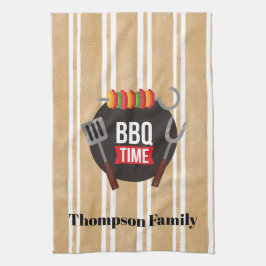 Modern illustration rand i namn kökshandduk