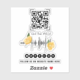 Modern Illustrerad Podcast QR-kod Följ Klistermärken