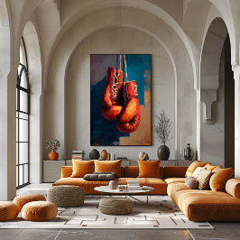 Modern Impressionistisk Boxnings Handske Styrka Poster