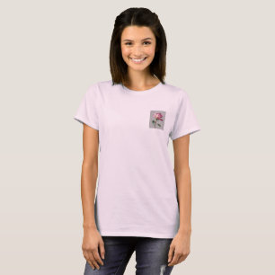 Modern Impressionistisk Guldblad Rosa Ros Oljemåln T Shirt