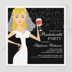 Modern inbjudan för brudvinBachelorette party