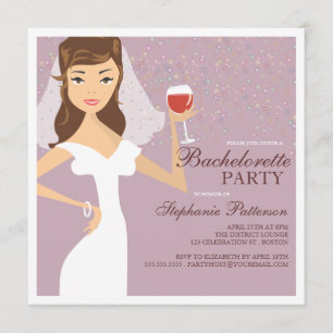 Modern inbjudan för brudvinBachelorette party
