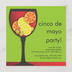 Modern inbjudan för Cinco de Mayo Sangriaparty