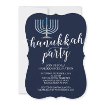 Modern inbjudan för menoraHanukkah firande
