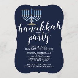 Modern inbjudan för menoraHanukkah firande