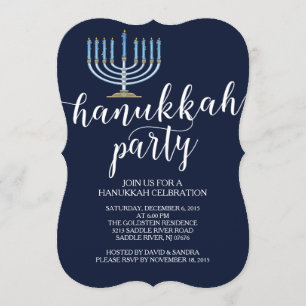 Modern inbjudan för menoraHanukkah firande