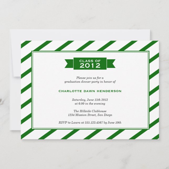 Modern inbjudan för studenten för bandgröntrand (Framsida)