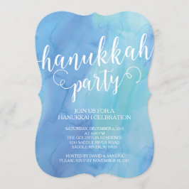 Modern inbjudan för vattenfärgHanukkah firande