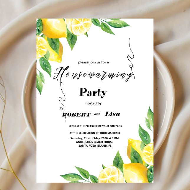 Modern inbjudan från Lemon Garden Houseworp Party (Skapare uppladdad)