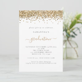 Modern inbjudan Guld Glitter 2024 Studenten