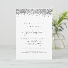 Modern inbjudan Silver Glitter 2024 Studenten