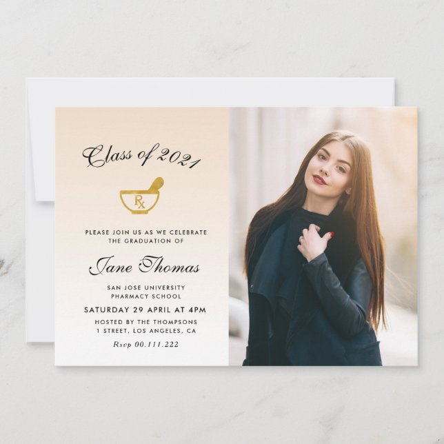 Modern inbjudan till apoteksstudentfest (Framsida)