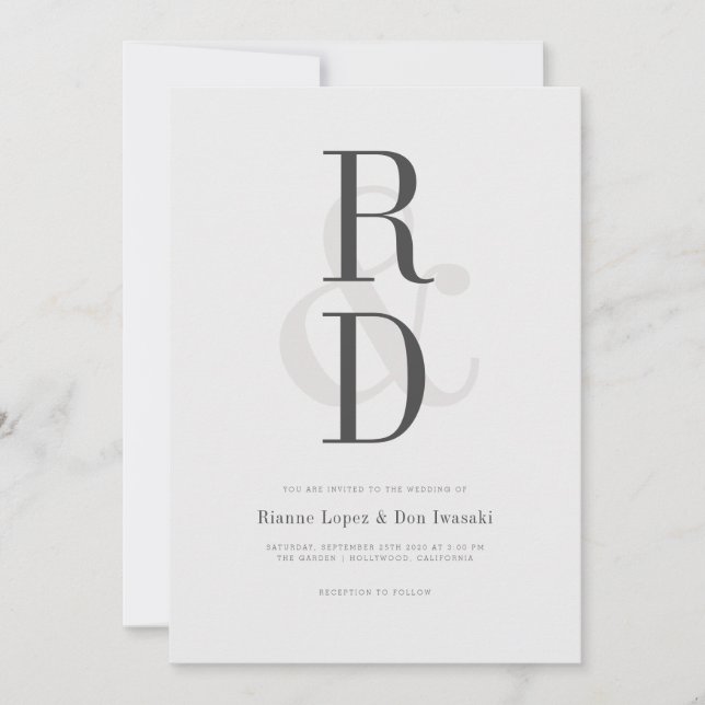 Modern inbjudan till avisering i Bröllop (Framsida)