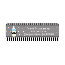 Modern inbjudan till Baby Shower Flaska & Mustache