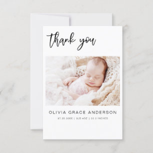 Modern inbjudan till Baby Tack Photo Collage Moder