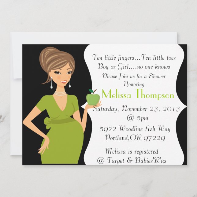 Modern inbjudan till babyskuppen (Framsida)