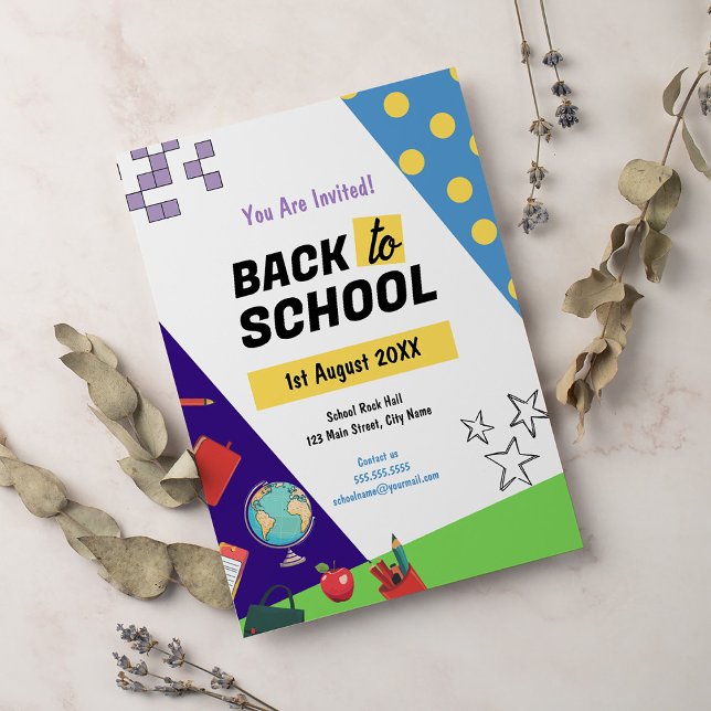 Modern inbjudan till Back to school (Skapare uppladdad)