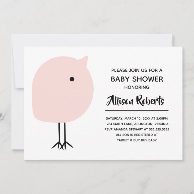 Modern inbjudan till barnskussprogram för Chick i  (Framsida)