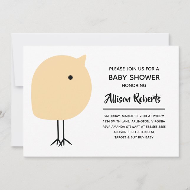 Modern inbjudan till barnskussprogram för Chick i  (Framsida)