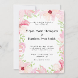 Modern inbjudan till blomning i vattenfärg - blomn