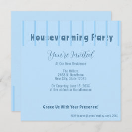 Modern inbjudan till Blue Fence Houseuppvärmningsp