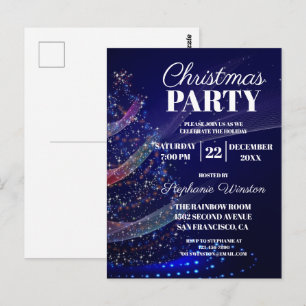 Modern inbjudan till Blue Julgran Party