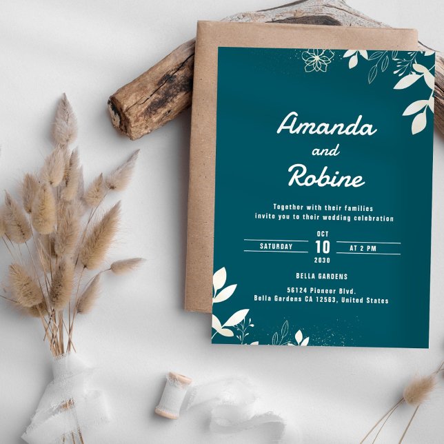 Modern inbjudan till botaniskt bröllop (Skapare uppladdad)