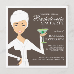 Modern inbjudan till Bride Bachelorette Spa Party
