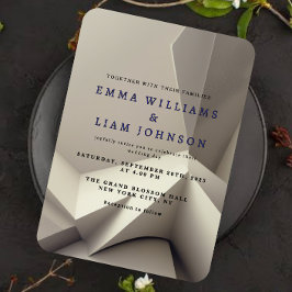 Modern inbjudan till bröllop om geometrisk Neutral