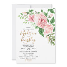Modern inbjudan till bröllop om vattenfärg i Rosa