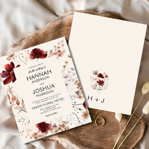Modern inbjudan till bröllopsbröllop i blomman flygblad