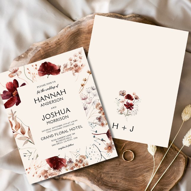 Modern inbjudan till bröllopsbröllop i blomman flygblad (Skapare uppladdad)