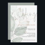 Modern inbjudan till bröllopsbröllop om vattenfärg<br><div class="desc">Modern Watercolor Foliage Bröllop. Den här informella utformningen har en modern Watercolor foliage i sage grönt och guld som är färgtonad i bakgrunden,  med ett handskrivet stil-skript för huvudhuvudet Bröllop i sage och enkel modern typografi under vilken det är lätt att personlig.</div>
