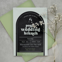 Modern inbjudan till Brunch efter Bröllop