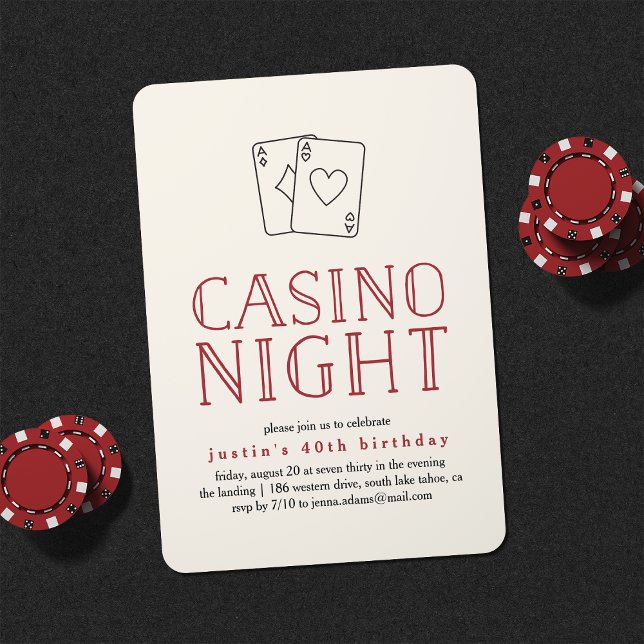 Modern inbjudan till Casino-nattpartiet (Skapare uppladdad)