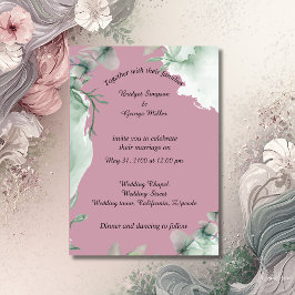 Modern inbjudan till dusky rosa periwinkle Wedding