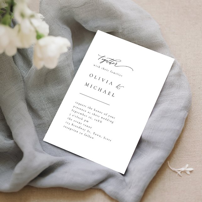 Modern inbjudan till Elegant Typography Modern Brö (Simply Elegant Typography Modern Wedding Invitation)
