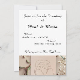 Modern inbjudan till Eleganten Bröllop