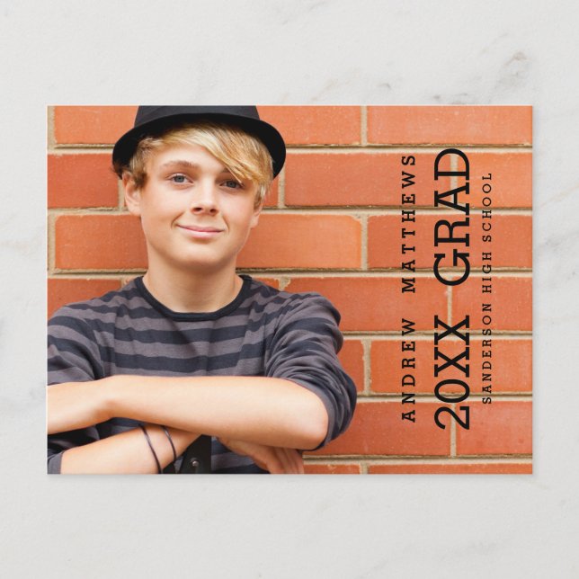 Modern inbjudan till fetstik Studentfest (Framsida)