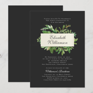 Modern inbjudan till Foliage First Communion