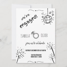 Modern inbjudan till Förlovningsfest i Hand plocka