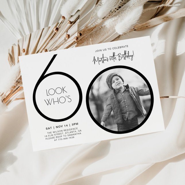 Modern inbjudan till foto 60:e födelsedagen (Skapare uppladdad)