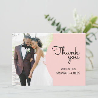 Modern inbjudan till foto-Tackkort i mitten av årh