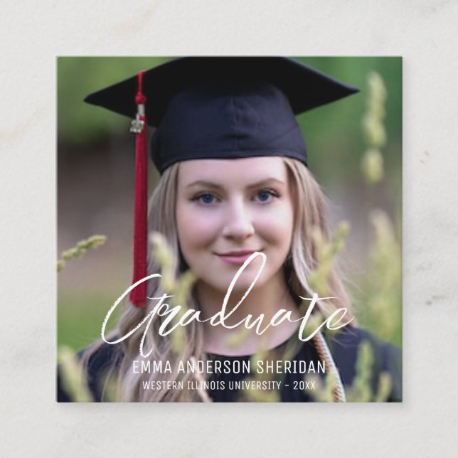 Modern inbjudan till fotofotolja med vitt skript (Framsida)