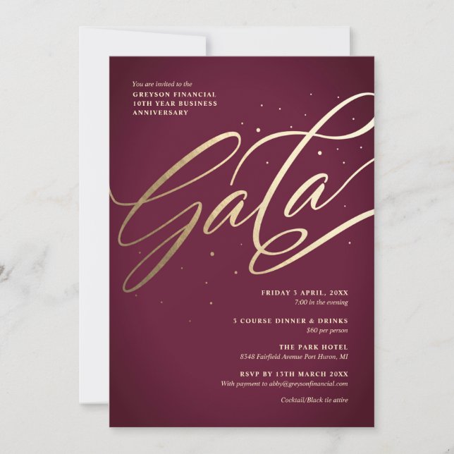 Modern inbjudan till galafest (Framsida)