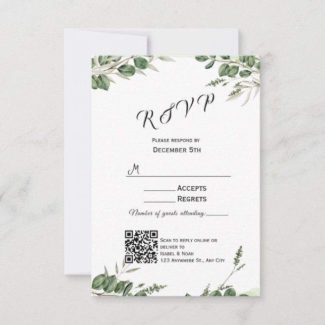 Modern inbjudan till Grey-OSA kort (Framsida)