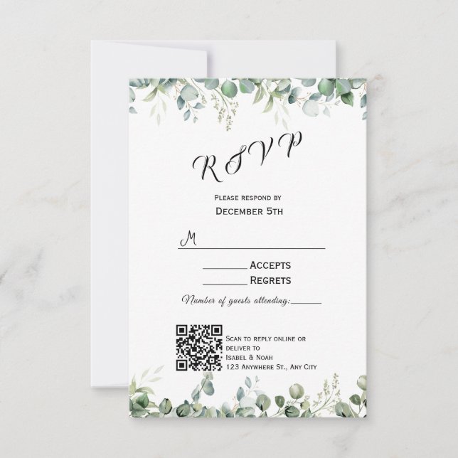 Modern inbjudan till Grey-OSA kort (Framsida)