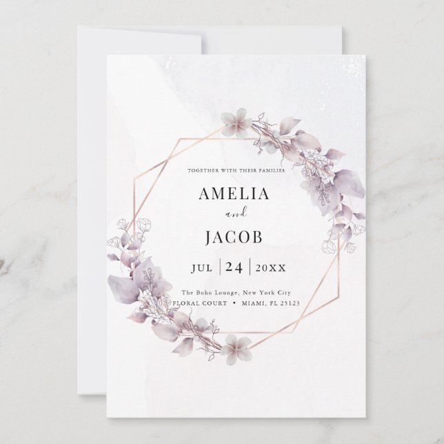 Modern inbjudan till grön geometri (Framsida)