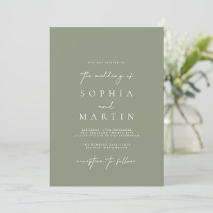 Modern inbjudan till Grönt om minimalistiskt sidbr
